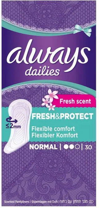 Always Dailies Fresh&Protect Normal Ежедневни дамски превръзки x30 бр