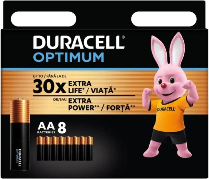 Duracell Optimum Алкални батерии AA 8 бр