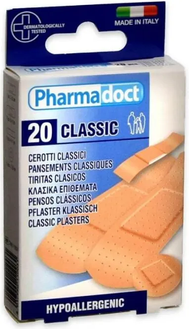 Pharmadoct Classic Водоустойчив пластир 4 размера х 20 броя