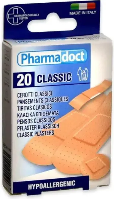 Pharmadoct Classic Водоустойчив пластир 4 размера х 20 броя