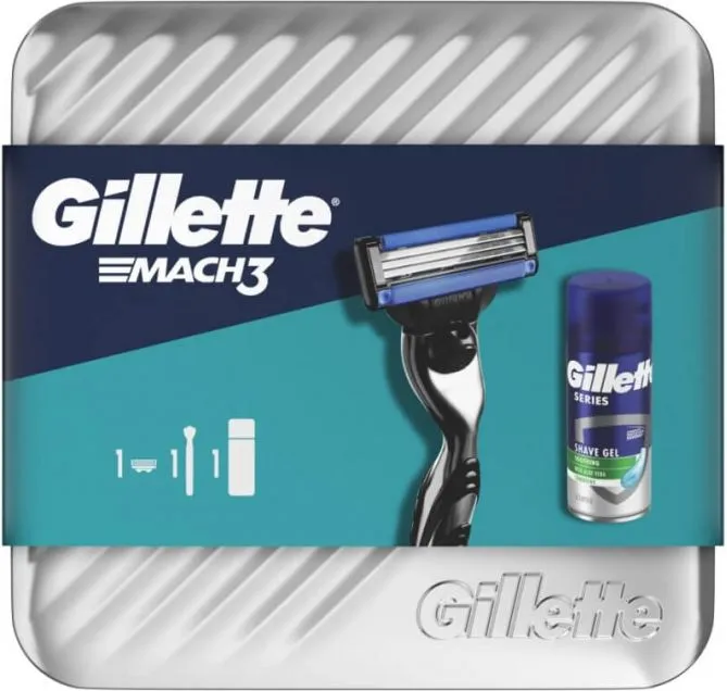 Gillette Mach3 Самобръсначка + Series Sensitive Гел за бръснене за чувствителна кожа 75 мл + Кутия Комплект