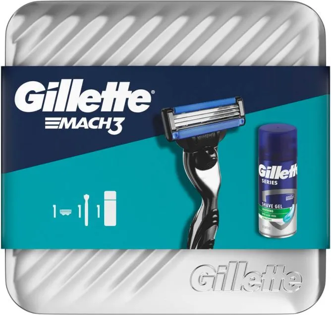 Gillette Mach3 Самобръсначка + Series Sensitive Гел за бръснене за чувствителна кожа 75 мл + Кутия Комплект