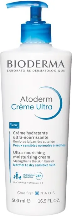 Bioderma Atoderm Ultra Успокояващ хидратиращ крем ултра за лице и тяло без аромат 500 мл