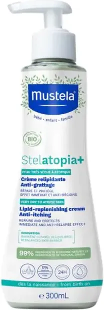 Mustela Stelatopia+ Липидовъзстановяващ крем за много суха до атопична кожа 300 мл