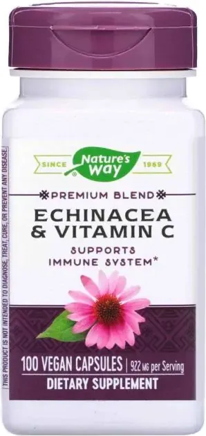 Nature's Way Echinacea/Vitamin C Ехинацея и Витамин C за силен имунитет 461 мг х100 V капсули