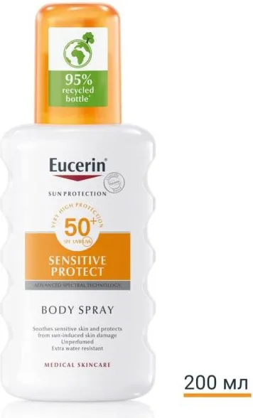 Eucerin Sun Sensitive Protect Слънцезащитен спрей за тяло SPF50+ 200 мл