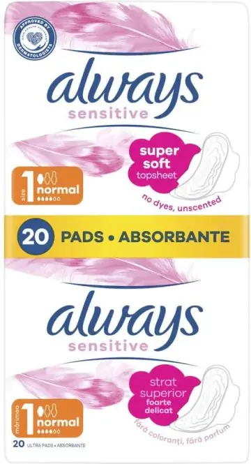 Always Sensitive Ultra Normal Plus Duo Дамски превръзки x 20 бр