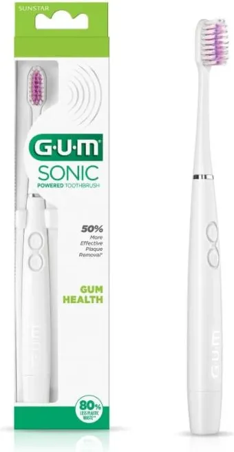 GUM ActiVital Sonic Soft Електрическа четка за зъби с батерии Бяла