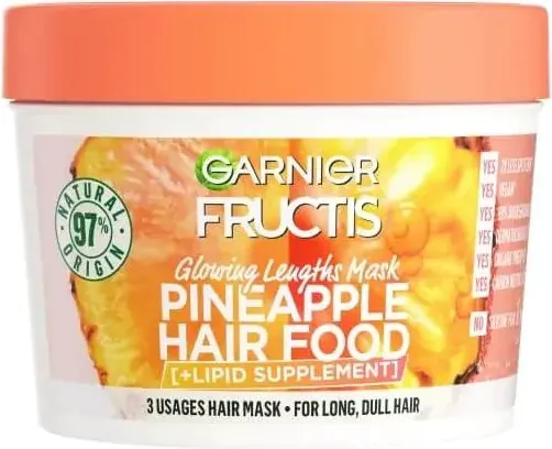 Garnier Fructis Pineapple Hair Food Маска за дълга коса без блясък с ананас 390 мл