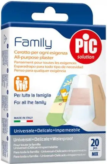 PIC Solution Family Mix Пластири Фемили микс  х20 бр Artsana Italia