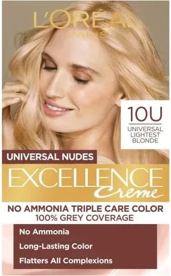 L’Oreal Excellence Universal Nudes Безамонячна боя за коса цвят 10U Lightest Blonde