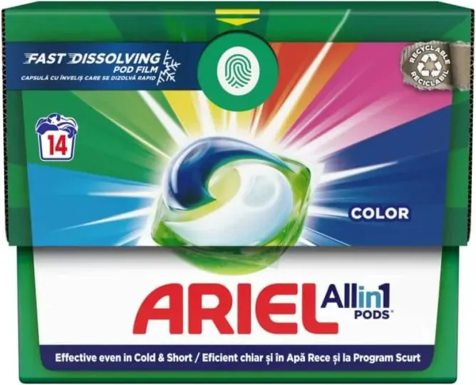 Ariel All in 1 Color Капсули за цветно пране 14 броя