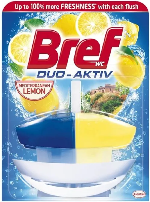 Bref Duo Activ Limon Ароматизатор за тоалетна кошница лимон 1 х 50 гр