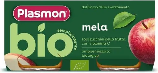 Plasmon Bio Плодово пюре ябълка за деца 6М+ 80 г х 2 бр