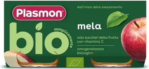 Plasmon Bio Плодово пюре ябълка за деца 6М+ 80 г х 2 бр