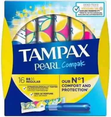 Tampax Compak Pearl Normal Дамски тампони с апликатор 16 бр Procter&Gamble