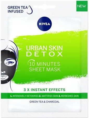 Nivea Urban Detox 10-минутна детоксикираща лист маска за лице 1 бр