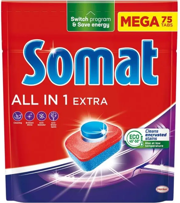 Somat All in One Extra Таблетки за съдомиялна машина х 75 бр