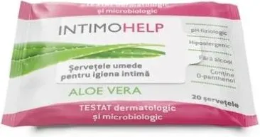 NaturProdukt Intimo Help Aloe Vera Хипоалергични мокри кърпи за интимна хигиена с алое вера 20 бр