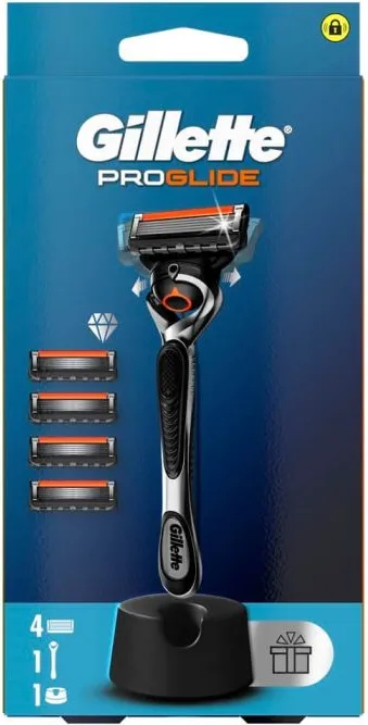 Gillette ProGlide Самобръсначка + 4 ножчета + Подарък поставка Комплект