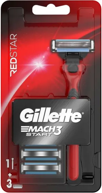 Gillette Mach3 Start Red Мъжка самобръсначка червена + резервни ножчета 1+3