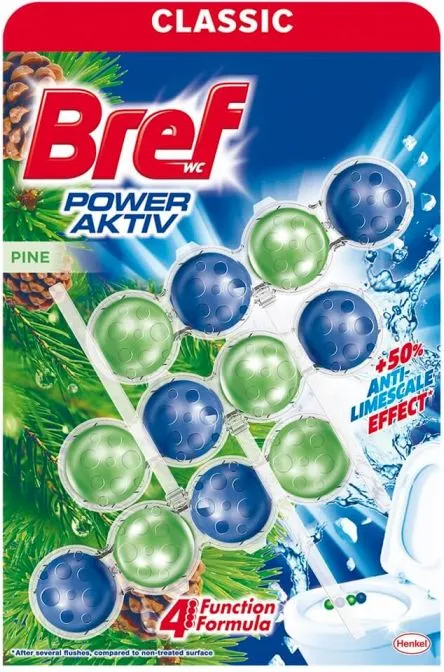 Bref WC Power Active Pine Ароматизатор за тоалетна бор 3 х 50 гр