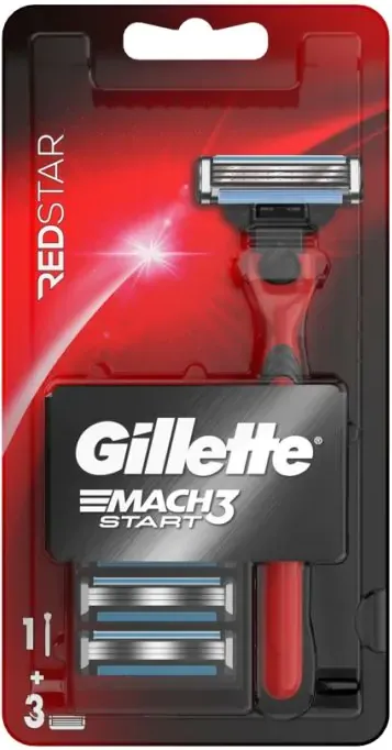 Gillette Mach3 Start Red Мъжка самобръсначка червена + резервни ножчета 1+3