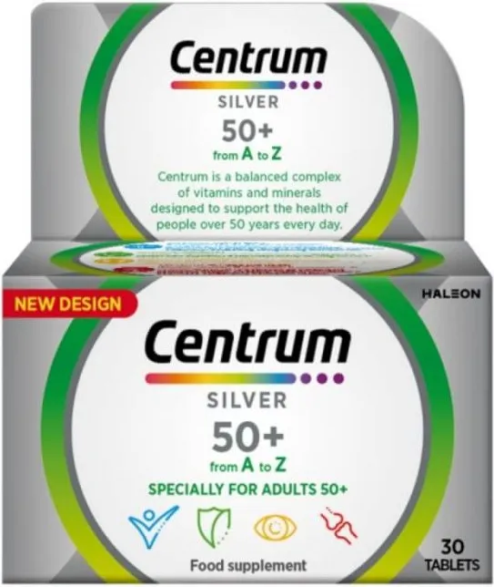 Centrum Silver 50+ A-Z Силвър Витамини и минерали за хора на възраст над 50 години х 30 таблетки Pfizer