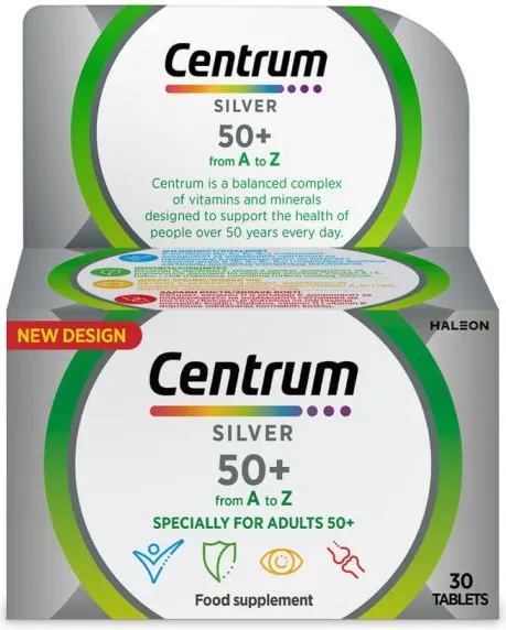 Centrum Silver 50+ A-Z Силвър Витамини и минерали за хора на възраст над 50 години х 30 таблетки Pfizer