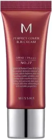 Missha М Perfect Cover BB крем за лице с перфектно покритие SPF42 PA+++ Honey Biege 27 20 мл