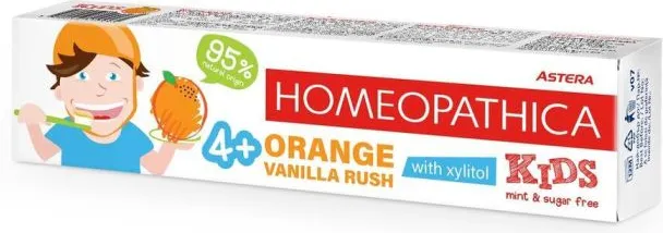 Homeopathica Kids Orange & VanillaRush Паста за зъби 4+ 50 мл