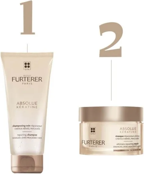 Rene Furterer Absolue Keratin Възстановяващ шампоан 200 мл + Rene Furterer Absolue Keratin Възстановяваща маска 200 мл Комплект