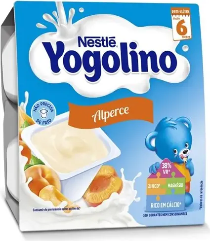 Nestlé YOGOLINO Кайсия млечен десерт, от 6-ия месец, 100 g 4 броя в опаковка