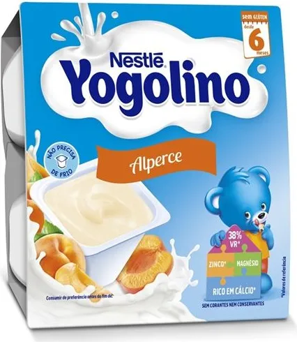 Nestlé YOGOLINO Кайсия млечен десерт, от 6-ия месец, 100 g 4 броя в опаковка