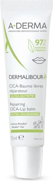 A-Derma Dermalibour+ Възстановяващ стик за устни 15 мл