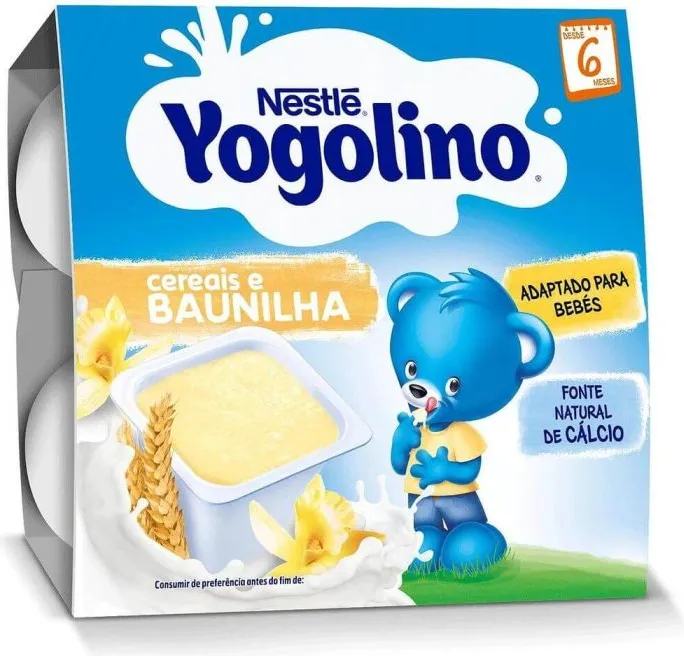 Nestlé YOGOLINO Грис и Ванилия млечен десерт, от 6-ия месец, 100 g 4 броя в опаковка