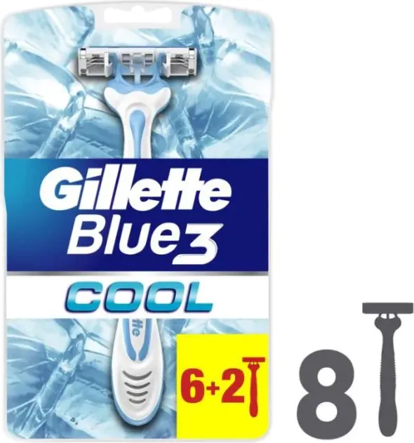 Gillette Blue 3 Plus Cool Еднократна самобръсначка х 6 + 2 бр