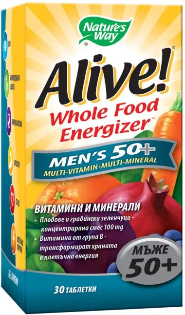 Nature's Way Alive Men's 50+ Алайв мултивитамини за мъже 50+ 30 таблетки