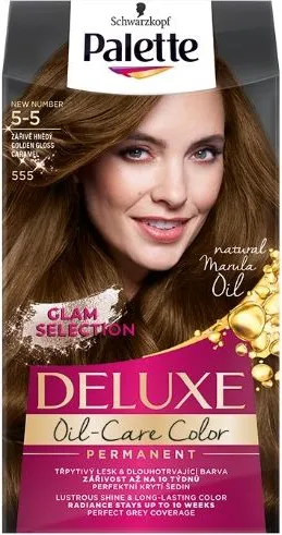 Palette Deluxe 555 (5-5) Gold Gloss Caramel  Крем Боя Карамелено кестеняво Schwarzkopf