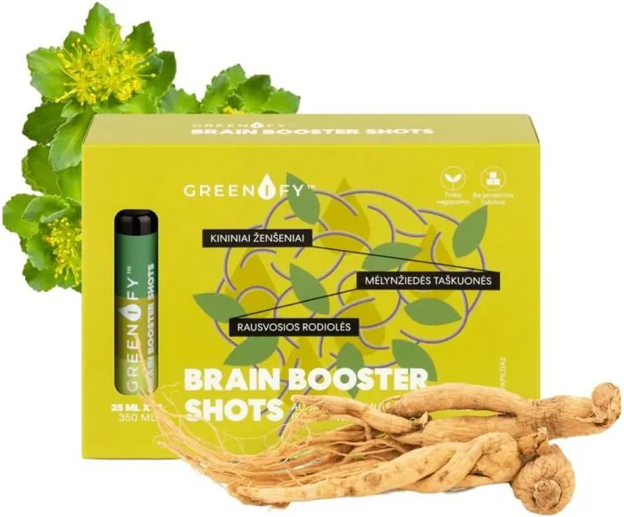 Greenify Brain Booster shots шотове за концентрация доза 25 мл х 14 бр