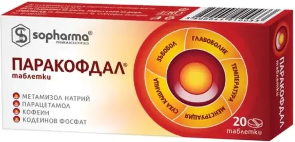 Паракофдал за болка и главоболие 20 таблетки Sopharma