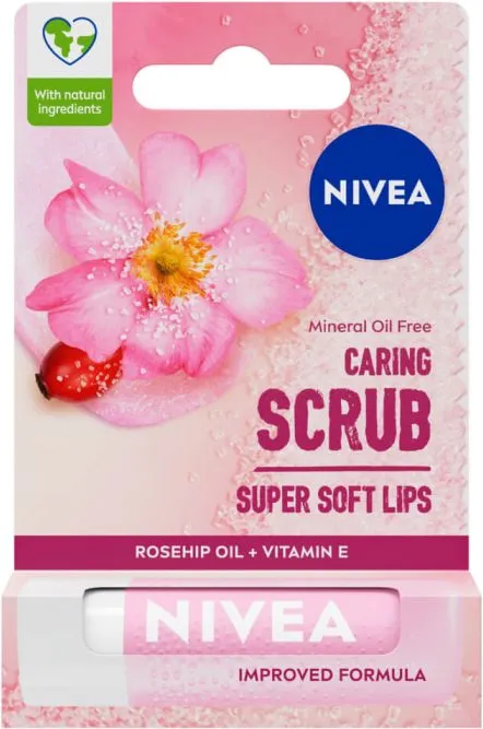 Nivea Lip Care Scrub Балсам пилинг за устни с шипка 4.8 г