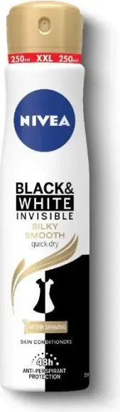 Nivea Black & White Invisible Silky Smooth Дезодорант спрей против изпотяване за жени 250 мл