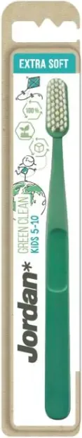 Jordan Green Clean Детска четка за зъби от рециклирана пластмаса Extra Soft