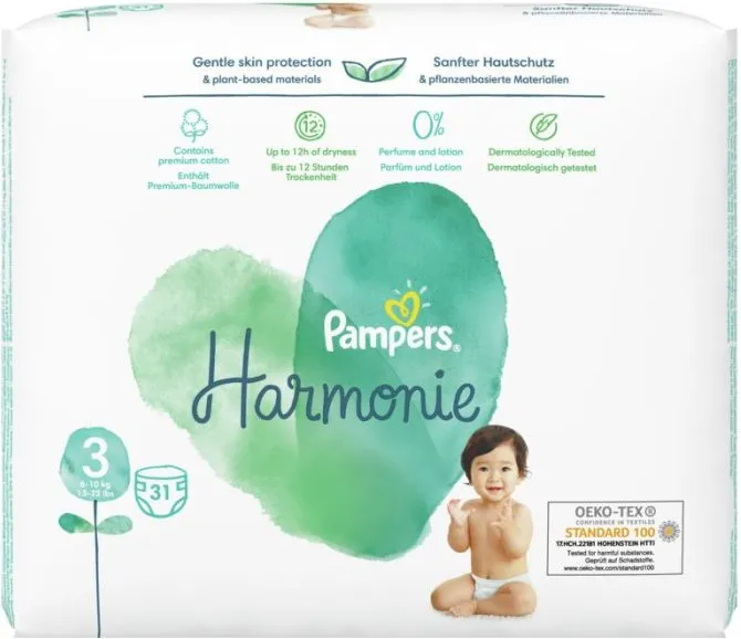 Пелени Pampers Harmonie Размер 3 Midi 31 бр