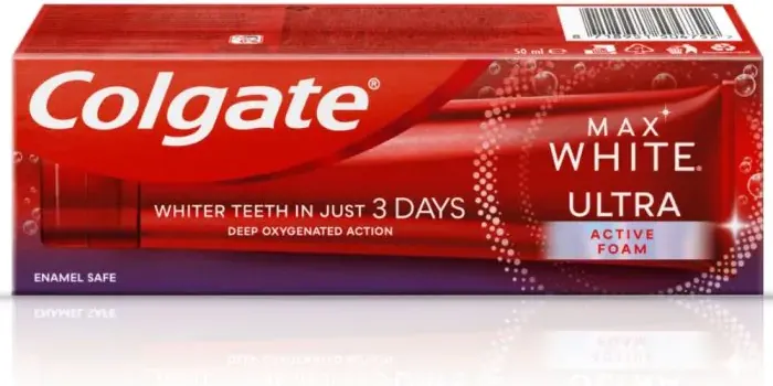 Colgate Max White Active Foam Избелваща паста за зъби 50 мл