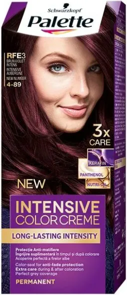 Palette Intensive Color Creme Дълготрайна крем боя за коса, 4-89 Intensive Aubergine