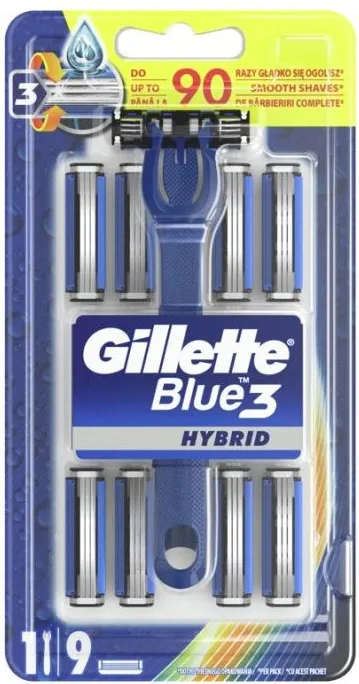 Gillette Blue 3 Hybrid Самобръсначка за мъже + резервни ножчета 1+9 бр