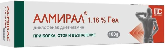 Алмирал 1,16% Гел При болка, оток и възпаление 100 гр Medochemie