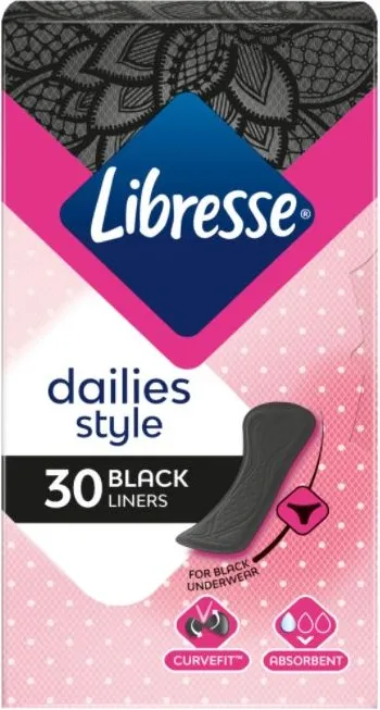 Libresse Dailies Style Black Ежедневни дамски превръзки черни 30 бр Essity AB